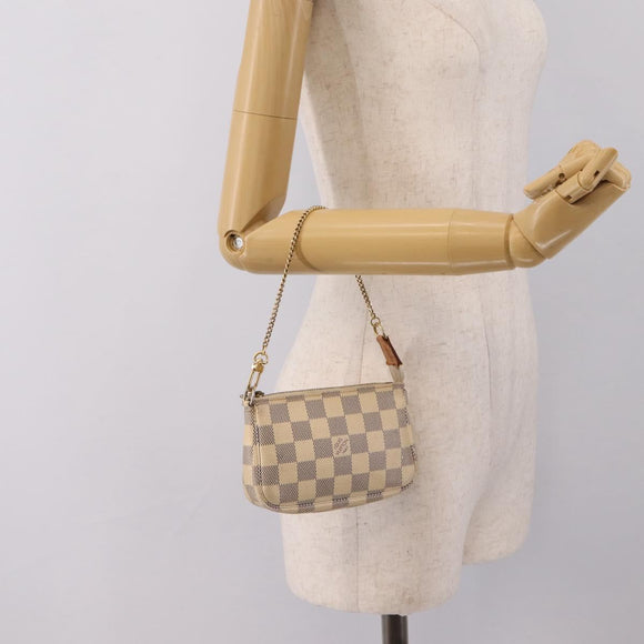 LOUIS VUITTON Damier Azur Mini Pochette Accessoires Pouch N63005 LV Auth 207118