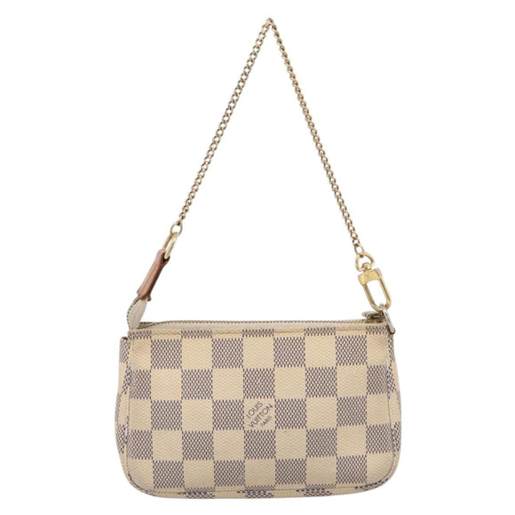 LOUIS VUITTON Damier Azur Mini Pochette Accessoires Pouch N63005 LV Auth 207118