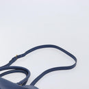 PRADA Galleria Hand Bag Saffiano 2way Blue Gold Auth 207119A-10