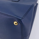 PRADA Galleria Hand Bag Saffiano 2way Blue Gold Auth 207119A-13