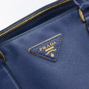 PRADA Galleria Hand Bag Saffiano 2way Blue Gold Auth 207119A-17