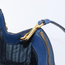 PRADA Galleria Hand Bag Saffiano 2way Blue Gold Auth 207119A-20