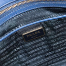 PRADA Galleria Hand Bag Saffiano 2way Blue Gold Auth 207119A-21