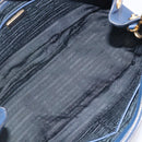 PRADA Galleria Hand Bag Saffiano 2way Blue Gold Auth 207119A-22