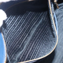PRADA Galleria Hand Bag Saffiano 2way Blue Gold Auth 207119A-26