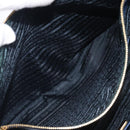 PRADA Galleria Hand Bag Saffiano 2way Blue Gold Auth 207119A-29