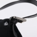 FENDI Mamma Baguette Shoulder Bag Cotton jersey Black Silver Auth 207120-16
