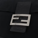 FENDI Mamma Baguette Shoulder Bag Cotton jersey Black Silver Auth 207120-17