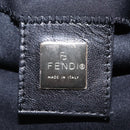 FENDI Mamma Baguette Shoulder Bag Cotton jersey Black Silver Auth 207120-21