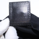 FENDI Mamma Baguette Shoulder Bag Cotton jersey Black Silver Auth 207120-27