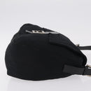 FENDI Mamma Baguette Shoulder Bag Cotton jersey Black Silver Auth 207120-4