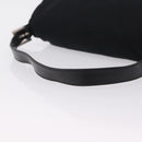 FENDI Mamma Baguette Shoulder Bag Cotton jersey Black Silver Auth 207120-7