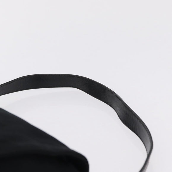 FENDI Mamma Baguette Shoulder Bag Cotton jersey Black Silver Auth 207120