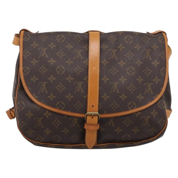LOUIS VUITTON Monogram Saumur 35 Shoulder Bag M42254 LV Auth 207125V
