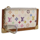 LOUIS VUITTON Monogram Multicolor Pochette Cles Purse White M92655 Auth 207127-1