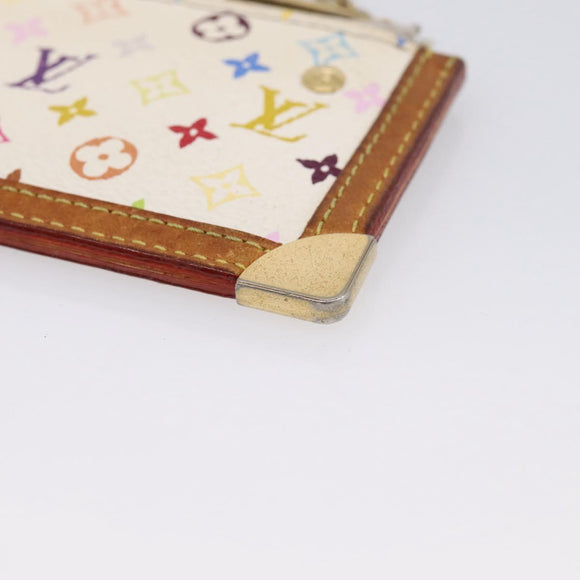 LOUIS VUITTON Monogram Multicolor Pochette Cles Purse White M92655 Auth 207127