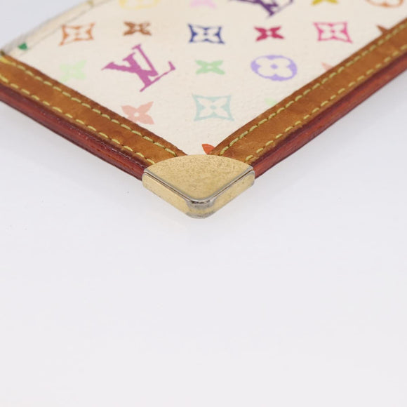 LOUIS VUITTON Monogram Multicolor Pochette Cles Purse White M92655 Auth 207127