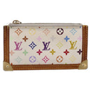 LOUIS VUITTON Monogram Multicolor Pochette Cles Purse White M92655 Auth 207127-2
