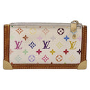 LOUIS VUITTON Monogram Multicolor Pochette Cles Purse White M92655 Auth 207127-3