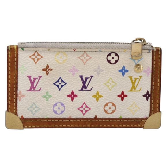 LOUIS VUITTON Monogram Multicolor Pochette Cles Purse White M92655 Auth 207127
