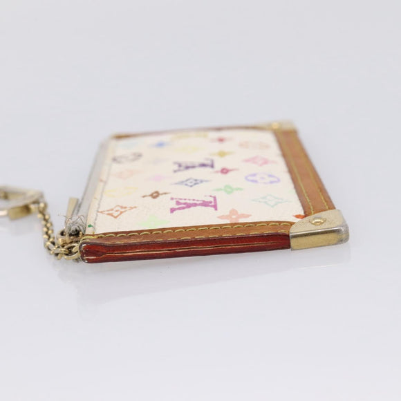 LOUIS VUITTON Monogram Multicolor Pochette Cles Purse White M92655 Auth 207127