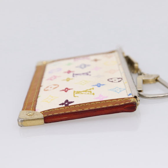 LOUIS VUITTON Monogram Multicolor Pochette Cles Purse White M92655 Auth 207127