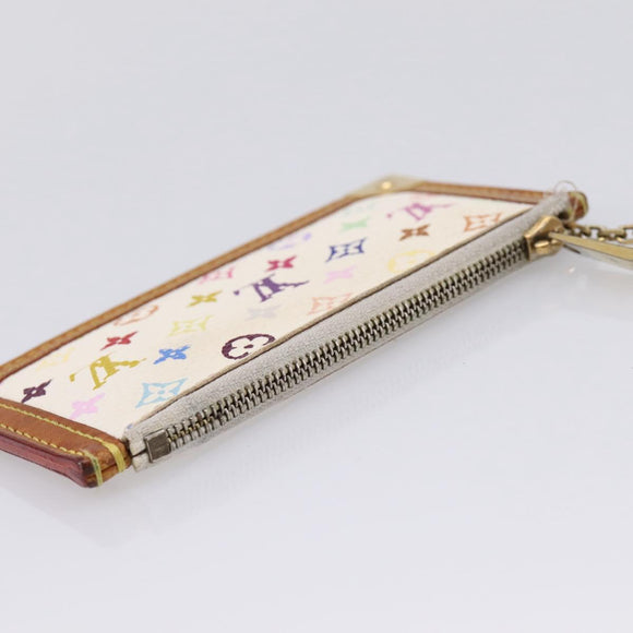 LOUIS VUITTON Monogram Multicolor Pochette Cles Purse White M92655 Auth 207127