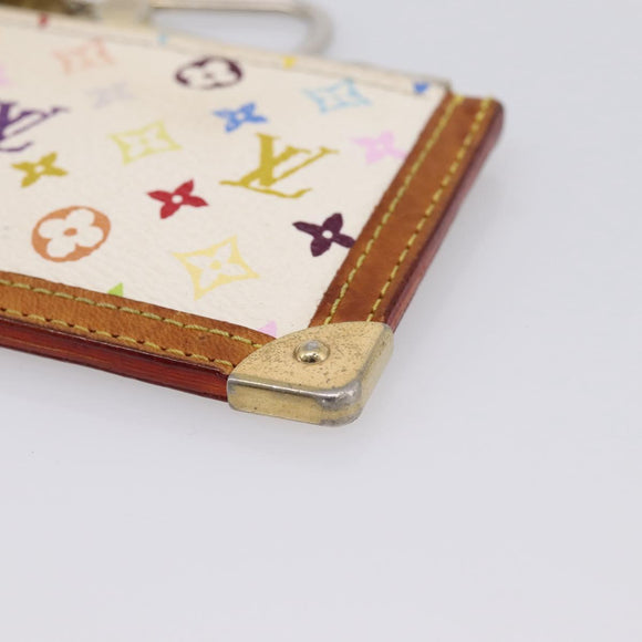 LOUIS VUITTON Monogram Multicolor Pochette Cles Purse White M92655 Auth 207127