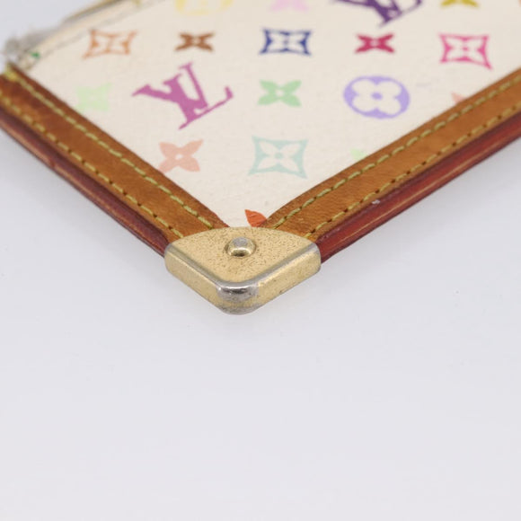 LOUIS VUITTON Monogram Multicolor Pochette Cles Purse White M92655 Auth 207127
