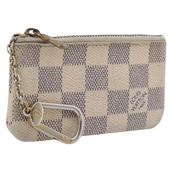 LOUIS VUITTON Damier Azur Pochette Cles Coin Purse N62659 LV Auth 207128