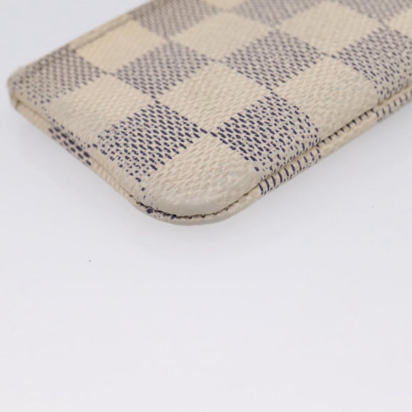 LOUIS VUITTON Damier Azur Pochette Cles Coin Purse N62659 LV Auth 207128