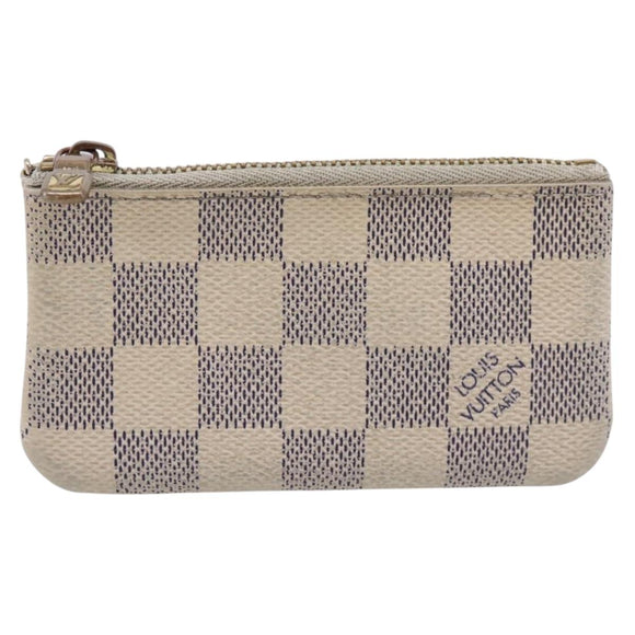 LOUIS VUITTON Damier Azur Pochette Cles Coin Purse N62659 LV Auth 207128