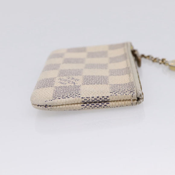 LOUIS VUITTON Damier Azur Pochette Cles Coin Purse N62659 LV Auth 207128