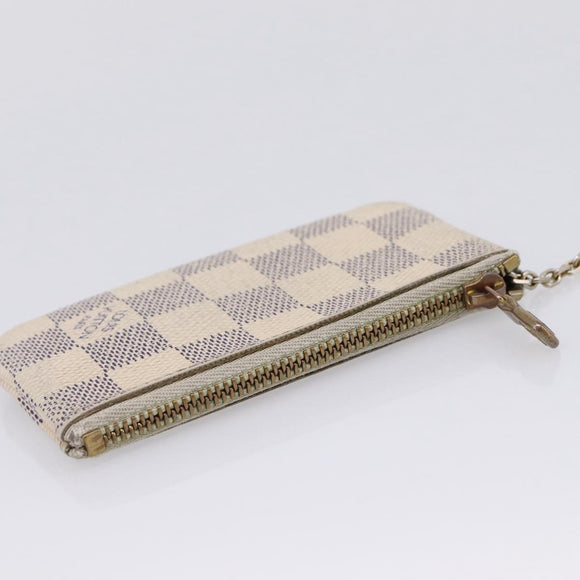 LOUIS VUITTON Damier Azur Pochette Cles Coin Purse N62659 LV Auth 207128