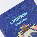 LOUIS VUITTON Monogram Couvel Tulle Passopole Passport Case Blue LV Auth 207134SM-12