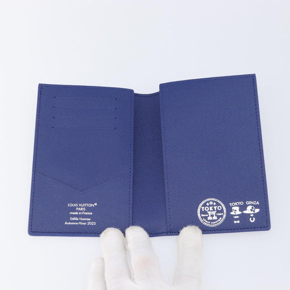 LOUIS VUITTON Monogram Couvel Tulle Passopole Passport Case Blue LV Auth 207134SM