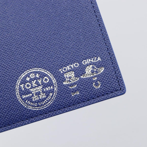 LOUIS VUITTON Monogram Couvel Tulle Passopole Passport Case Blue LV Auth 207134SM