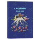 LOUIS VUITTON Monogram Couvel Tulle Passopole Passport Case Blue LV Auth 207134SM-2