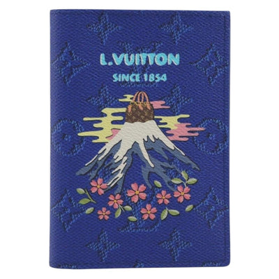 LOUIS VUITTON Monogram Couvel Tulle Passopole Passport Case Blue LV Auth 207134SM - 0