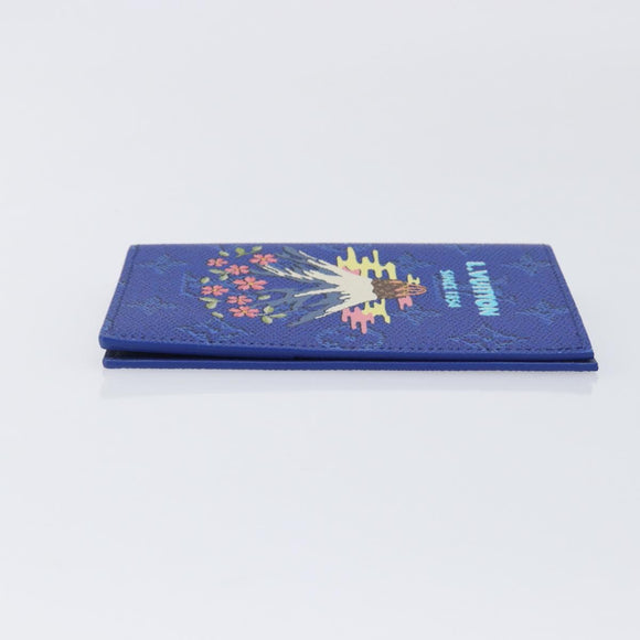 LOUIS VUITTON Monogram Couvel Tulle Passopole Passport Case Blue LV Auth 207134SM