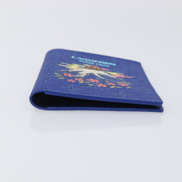 LOUIS VUITTON Monogram Couvel Tulle Passopole Passport Case Blue LV Auth 207134SM
