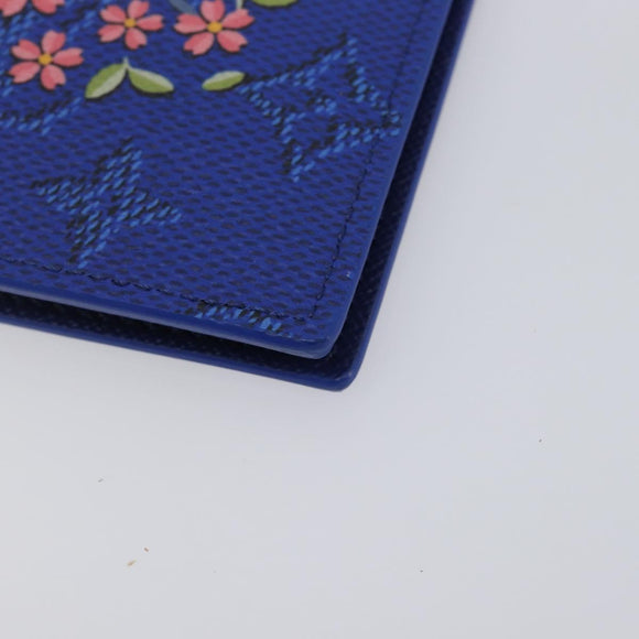 LOUIS VUITTON Monogram Couvel Tulle Passopole Passport Case Blue LV Auth 207134SM