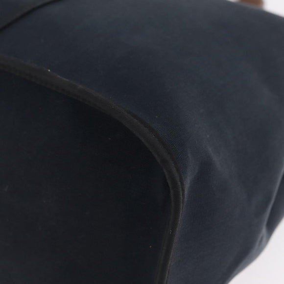 HERMES Kabak Elan PM Hand Bag Canvas Black Auth 207140