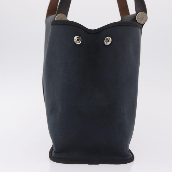 HERMES Kabak Elan PM Hand Bag Canvas Black Auth 207140
