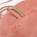 PRADA Hand Bag Vittero Dino Leather 2way Pink Gold Auth 207141A-13