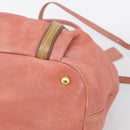 PRADA Hand Bag Vittero Dino Leather 2way Pink Gold Auth 207141A-14