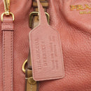PRADA Hand Bag Vittero Dino Leather 2way Pink Gold Auth 207141A-18