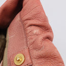 PRADA Hand Bag Vittero Dino Leather 2way Pink Gold Auth 207141A-22