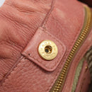 PRADA Hand Bag Vittero Dino Leather 2way Pink Gold Auth 207141A-23