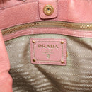 PRADA Hand Bag Vittero Dino Leather 2way Pink Gold Auth 207141A-25